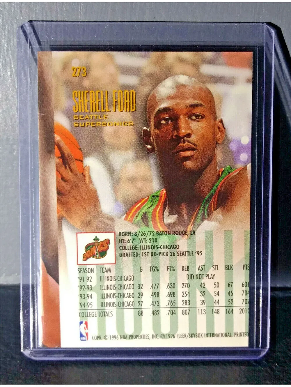 1995-96 Sherell Ford Fleer Ultra #273 Rookie Error Misprint Basketball Card